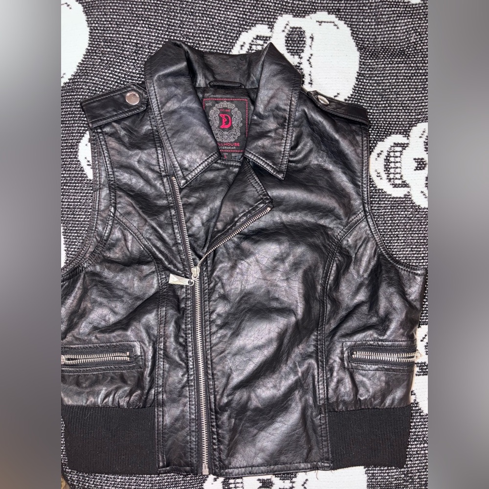 Dollhouse Black Leather Outerwear
